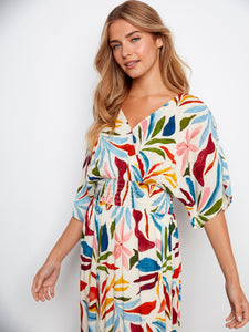 S/S MAXI DRESS | DOLMAN FAUX WRAP-Dress-CHARLIE B-Coriander