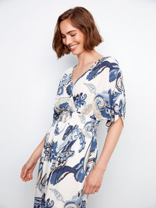 S/S MAXI DRESS | DOLMAN FAUX WRAP-Dress-CHARLIE B-Coriander