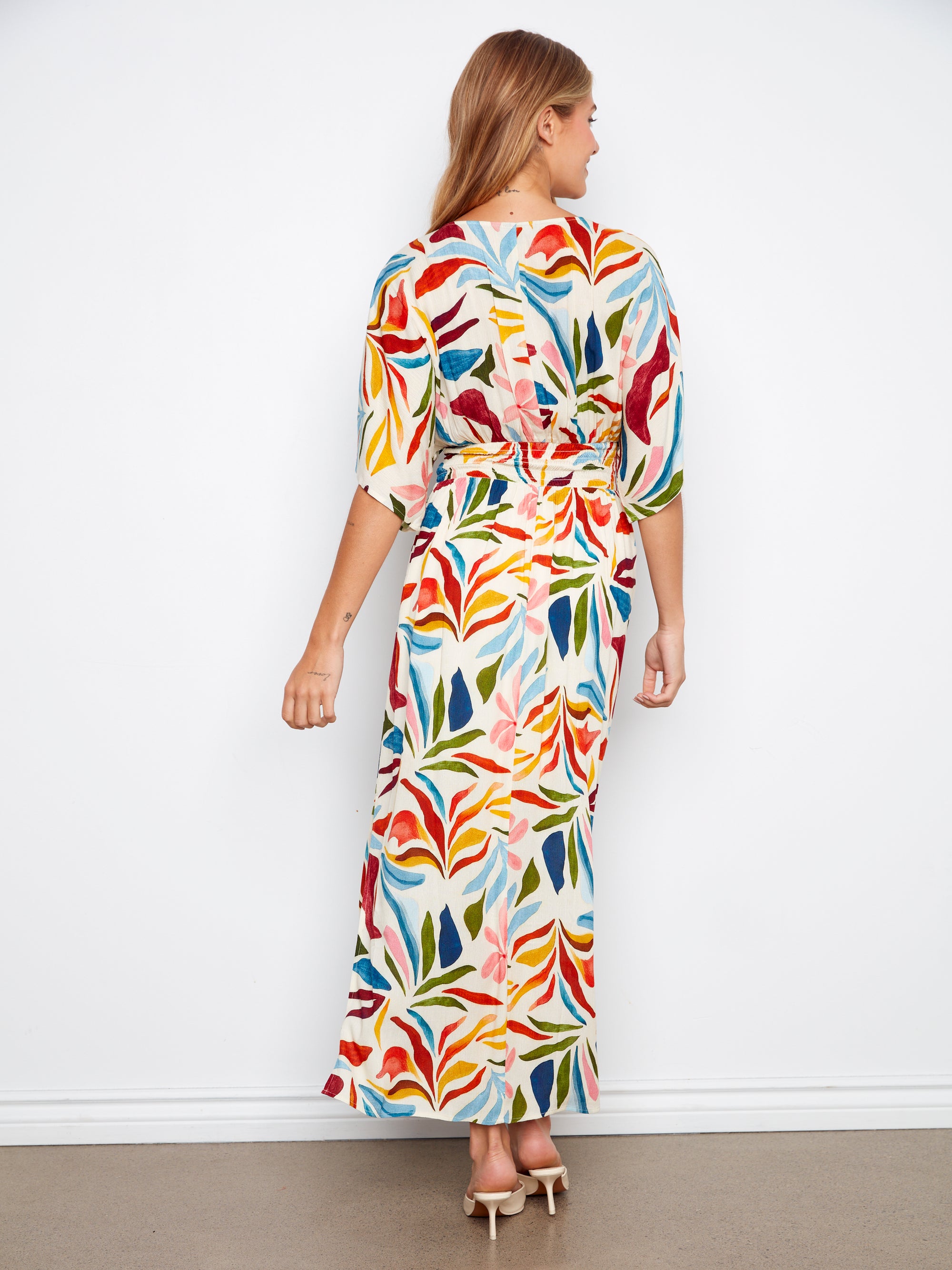 S/S MAXI DRESS | DOLMAN FAUX WRAP-Dress-CHARLIE B-Coriander