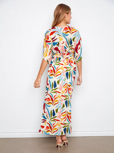 S/S MAXI DRESS | DOLMAN FAUX WRAP-Dress-CHARLIE B-Coriander