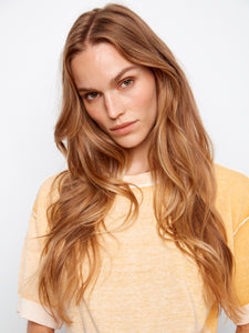 S/S PULLOVER SWEATER | REVERSE PRINT CREW NECK-Jackets & Sweaters-CHARLIE B-Coriander