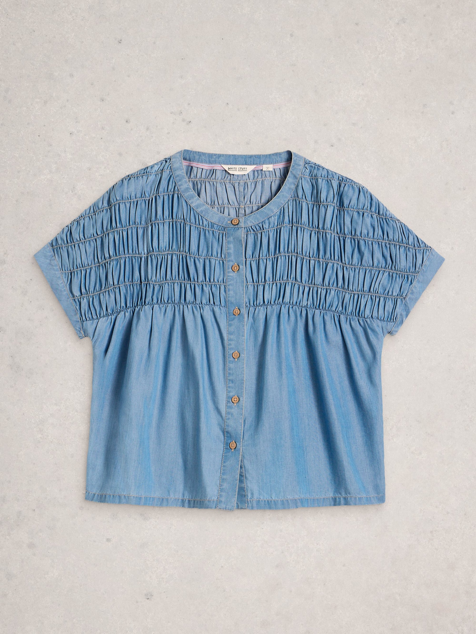 S/S SHIRT | TAMMIE CHAMBRAY-Tops-WHITE STUFF-Coriander