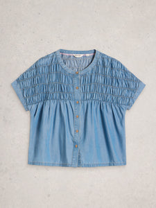 S/S SHIRT | TAMMIE CHAMBRAY-Tops-WHITE STUFF-Coriander