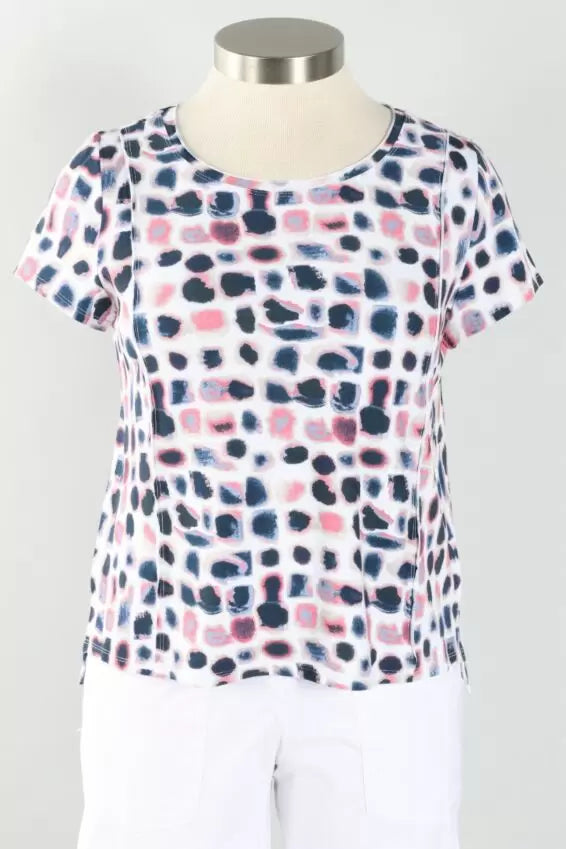 S/S TEE | CAP SLEEVE DOTS-Top-OLIVIA-Coriander
