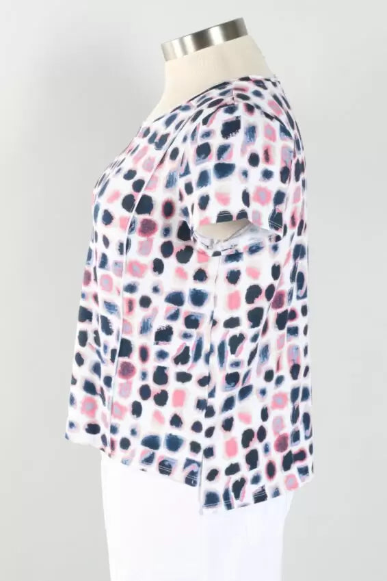 S/S TEE | CAP SLEEVE DOTS-Top-OLIVIA-Coriander