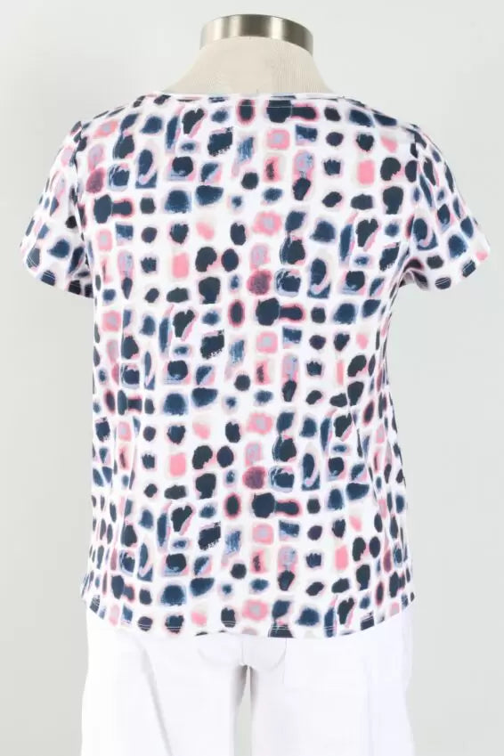 S/S TEE | CAP SLEEVE DOTS-Top-OLIVIA-Coriander