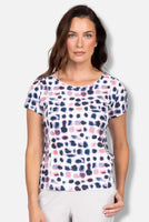 S/S TEE | CAP SLEEVE DOTS-Top-OLIVIA-SMALL-AZALEA-Coriander