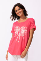 S/S TEE | CUFF SLEEVE HIGH-LO-Tops-ESCAPE-SMALL-POPPY-Coriander