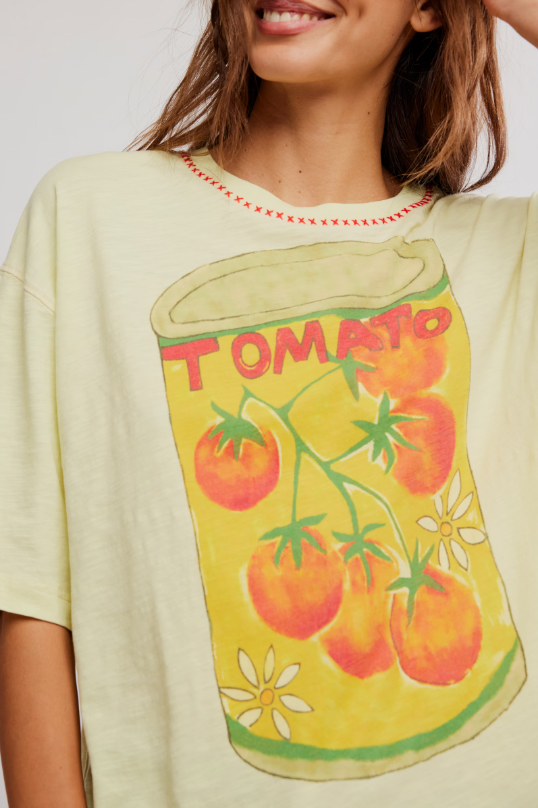 SS TEE | IN SPRING-Tops-FREE PEOPLE-SMALL-LEMON WATER COMBO-Coriander