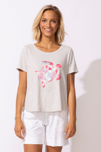 S/S TEE | TURTLE PRINT-Tops-ESCAPE-SMALL-DUNE-Coriander