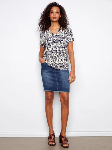 S/S TEE | V-NECK-Top-CHARLIE B-Coriander