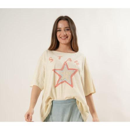 STAR TEE-Top-THE PAPERLACE-ONE-CREAM-Coriander