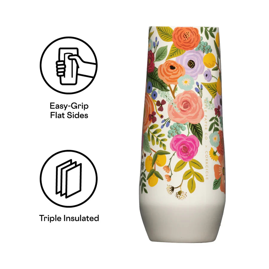 STEMLESS FLUTE 7 OZ | GARDEN PARTY CREAM-Home-CORKCICLE-Coriander