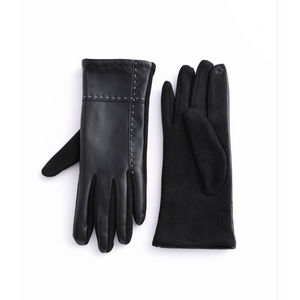 STITCH DETAIL GLOVES-Accessories-FASHION-BLACK-Coriander