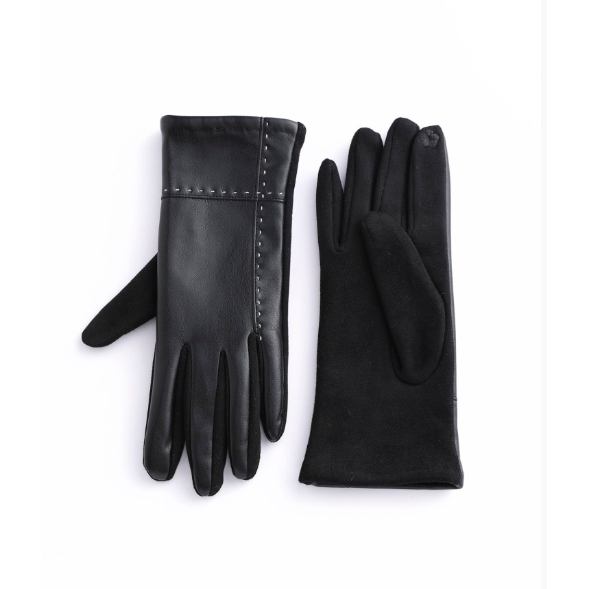 STITCH DETAIL GLOVES-Uncategorised-FASHION-BLACK-Coriander