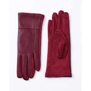 STITCH DETAIL GLOVES-Accessories-FASHION-MAROON-Coriander