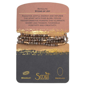 STONE WRAP BRACELET/NECKLACE | RHYOLITE & GOLD-Jewellery-SCOUT CURATED WEARS-Coriander