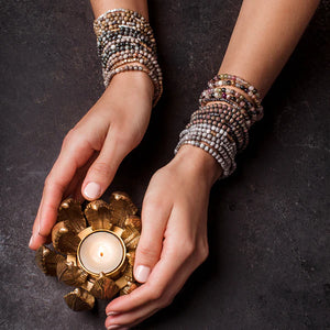 STONE WRAP BRACELET/NECKLACE | RHYOLITE & GOLD-Jewellery-SCOUT CURATED WEARS-Coriander