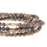 STONE WRAP BRACELET/NECKLACE | RHYOLITE & GOLD-Jewellery-SCOUT CURATED WEARS-Coriander