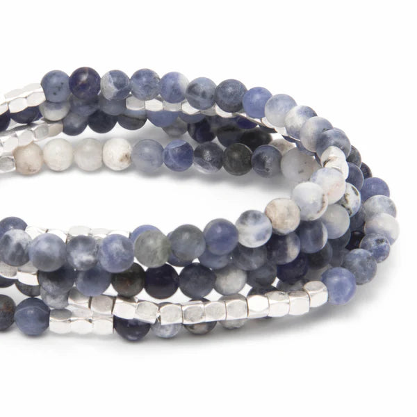 STONE WRAP BRACELET/NECKLACE | SODALITE & SILVER-Jewellery-SCOUT-Coriander