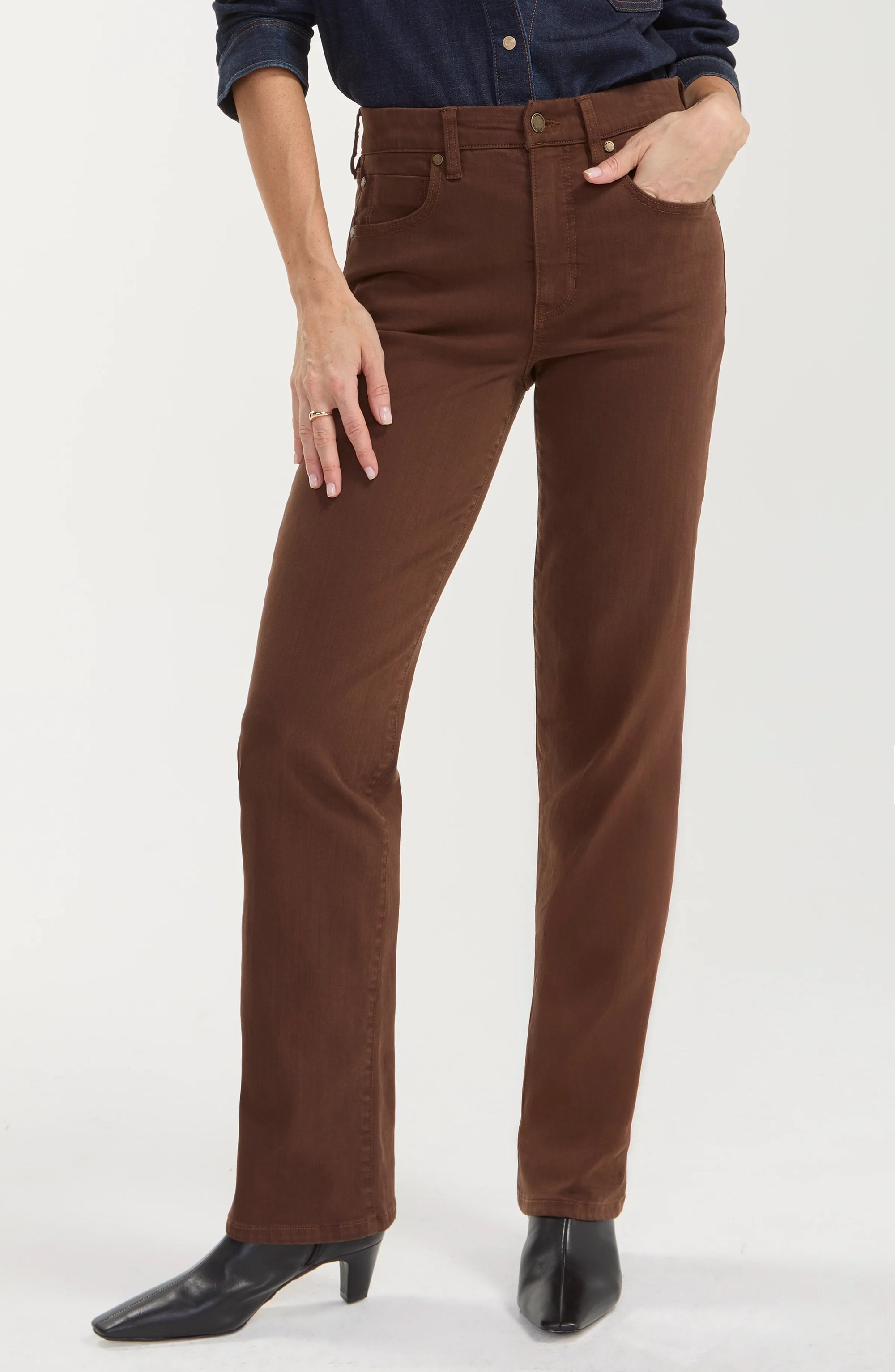 STRAIGHT LEG DENIM | KENNEDY: CAROB BROWN