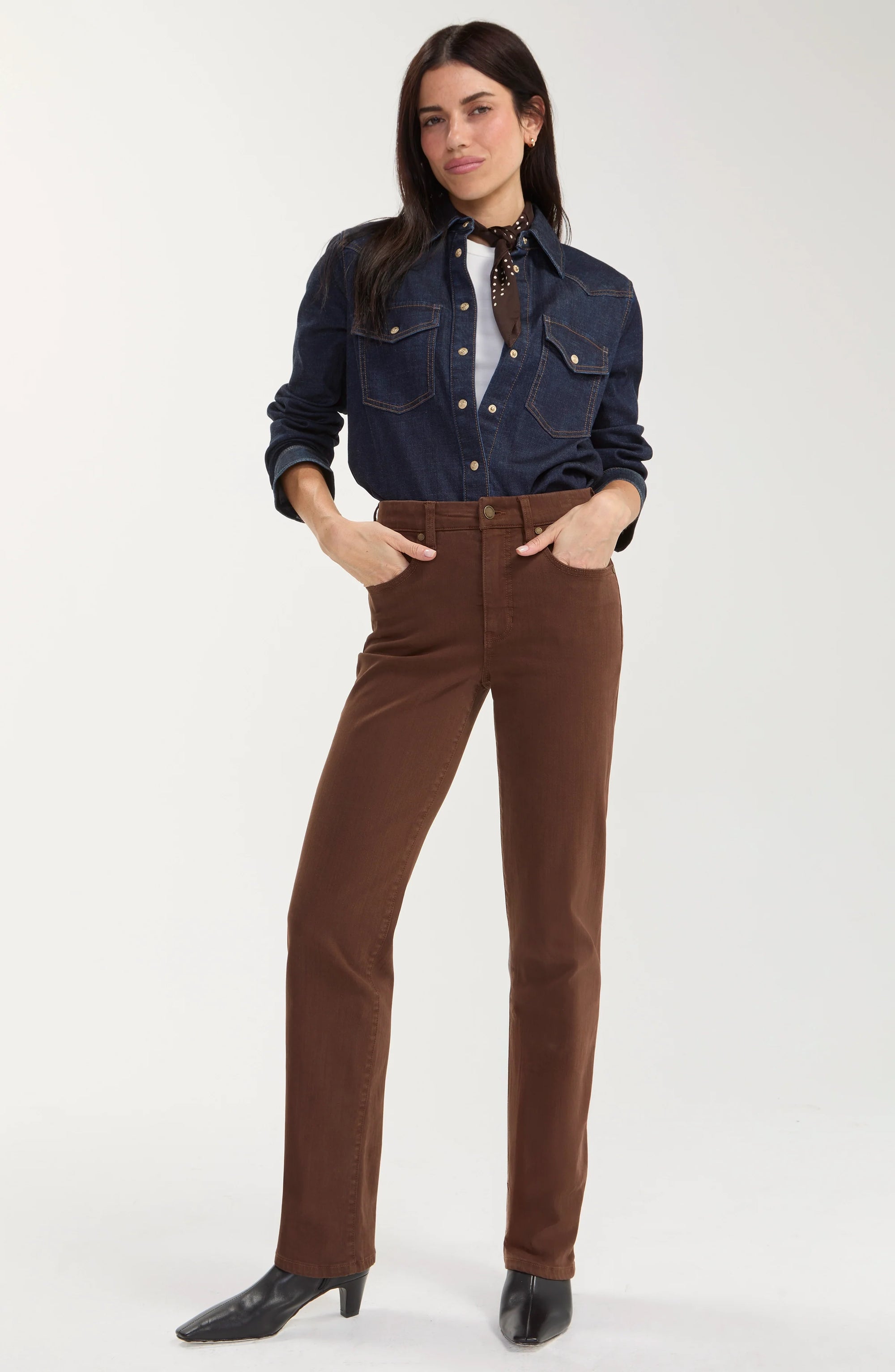 STRAIGHT LEG DENIM | KENNEDY: CAROB BROWN
