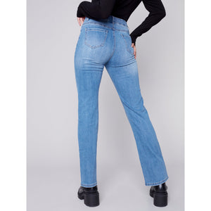 STRAIGHT LEG PATCHWORK JEANS-Denim-CHARLIE B-Coriander