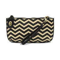 STRAW MINI CROSSBODY WRISTLET CLUTCH-Handbag-JOY SUSAN-BLACK + CREAM-Coriander