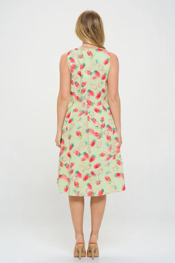 STRAWBERRY PRINT DRESS-Dresses-SM WARDROBE-Coriander