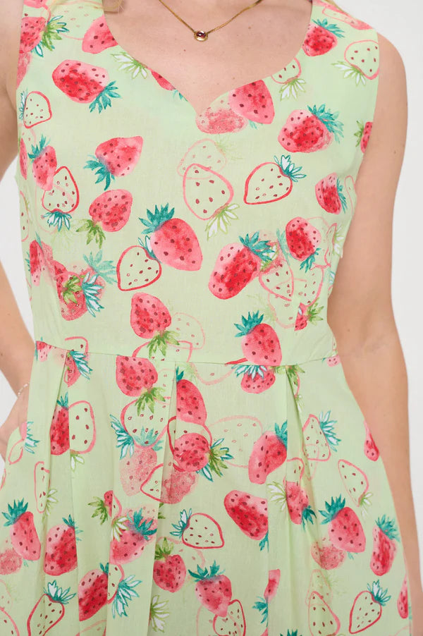 STRAWBERRY PRINT DRESS-Dresses-SM WARDROBE-Coriander