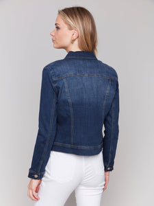 STRETCH DENIM JACKET-Jackets & Sweaters-CHARLIE B-Coriander