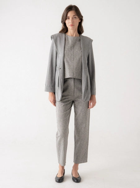 STRETCH KNIT BLAZER | HOODED-Jackets & Sweaters-ELLE GREY-Coriander