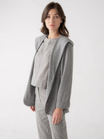 STRETCH KNIT BLAZER | HOODED-Jackets & Sweaters-ELLE GREY-SMALL-MED-GREY-Coriander