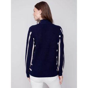 STRIPE COMBO TURTLENECK SWEATER-Jackets & Sweaters-CHARLIE B-Coriander