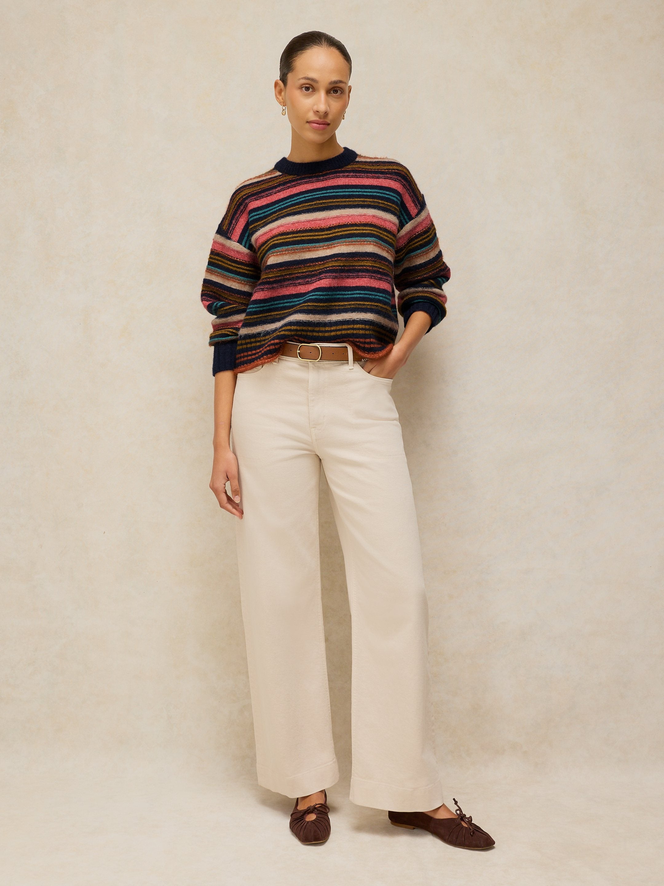 STRIPE SWEATER | FLORENCE-Jackets & Sweaters-WHITE STUFF-Coriander