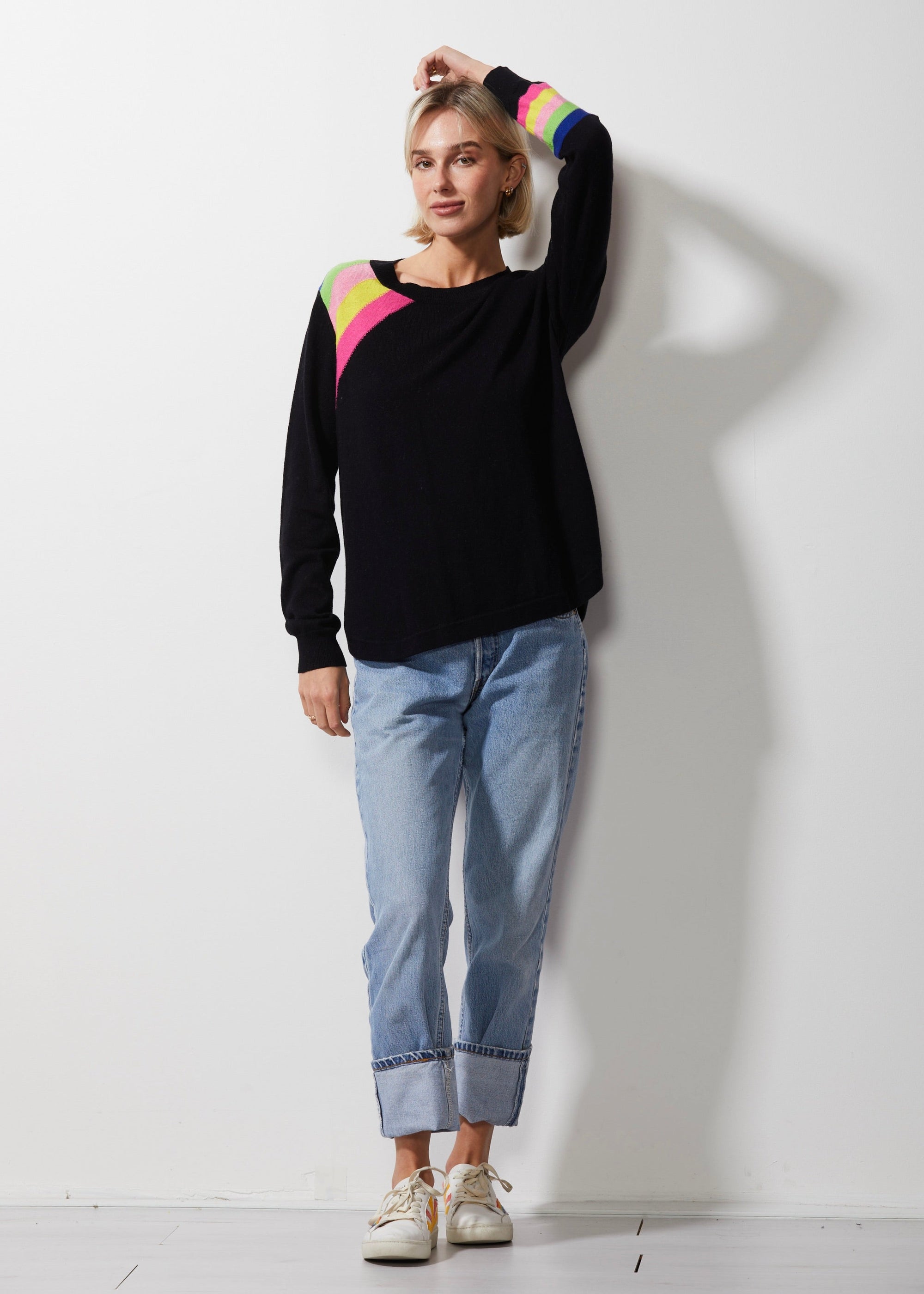 STRIPED CURVE SWEATER-Jackets & Sweaters-ZAKET & PLOVER-Coriander