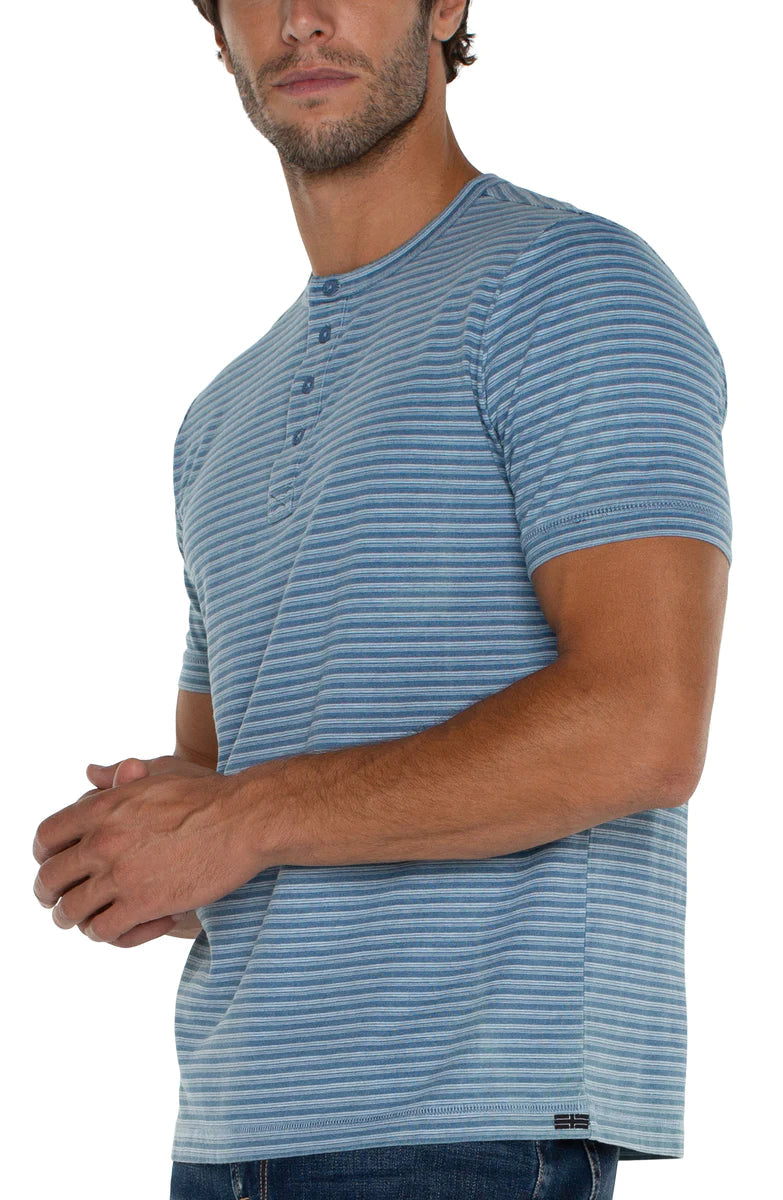 STRIPED HENLEY T-SHIRT-Shirts & Tops-LIVERPOOL-Coriander