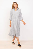 STRIPED SHIRT DRESS-Dresses-HABITAT-XSMALL-GULL-Coriander