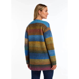 STRIPED SPACEDYE CARDIGAN-Jackets & Sweaters-FRENCH DRESSING JEANS-Coriander