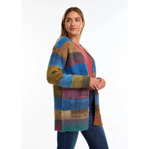 STRIPED SPACEDYE CARDIGAN-Jackets & Sweaters-FRENCH DRESSING JEANS-XSMALL-BOUCLE-Coriander