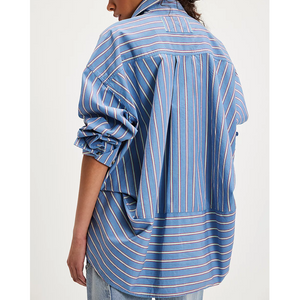 STRIPED VARSITY VIBES SHIRT-Top-FREE PEOPLE-Coriander