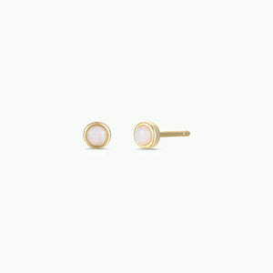 STUD EARRINGS | WHITE OPAL-Jewellery-JAX KELLY-Coriander