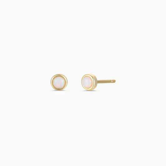 STUD EARRINGS | WHITE OPAL-Jewellery-JAX KELLY-Coriander