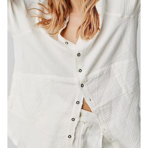 SUMMER DAYDREAM BUTTON DOWN-Tops-FREE PEOPLE-XSMALL-WHITE-Coriander