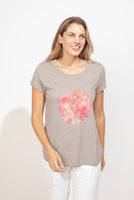 SUNFLOWER SCOOPNECK TEE-Tops-ESCAPE-SMALL-FOG-Coriander