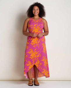 SUNKISSED MAXI DRESS-Dresses-TOAD&CO-SMALL-FLAME LEAF TXT PRNT-Coriander