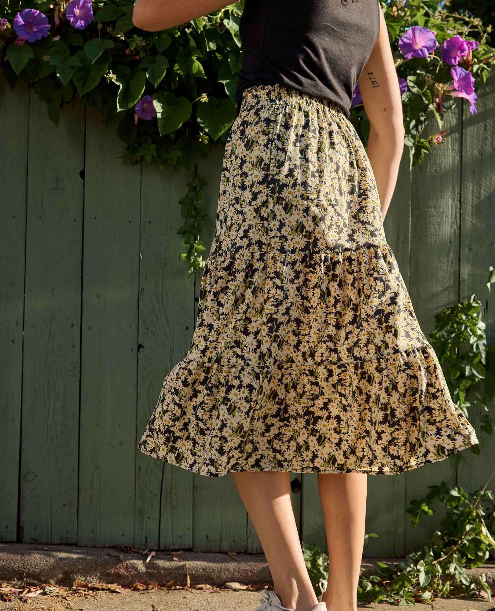 SUNKISSED TIERED MIDI SKIRT-Bottom-TOAD&CO-Coriander