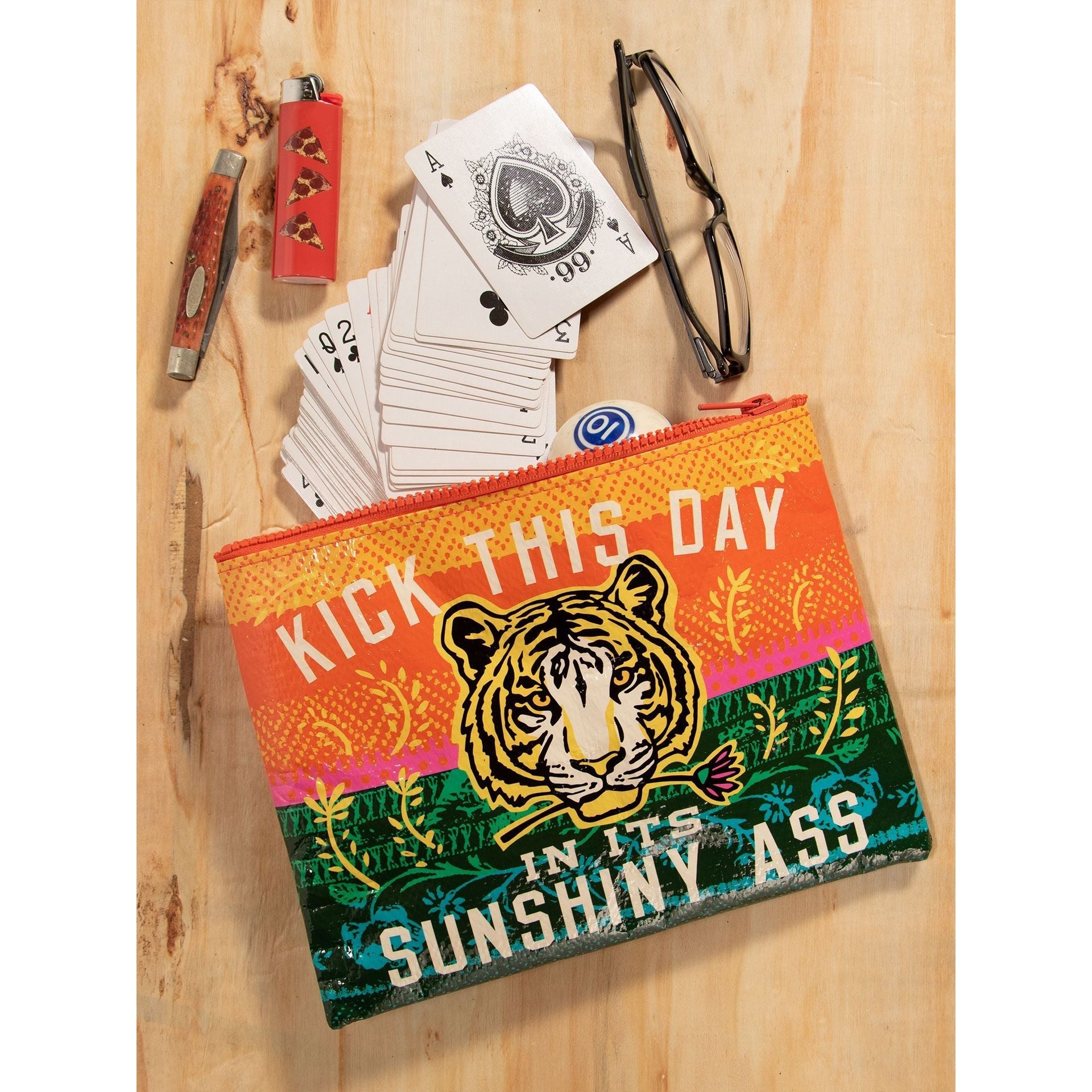 SUNSHINY ASS ZIPPER POUCH-Pouch-BLUE Q-Coriander