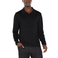 SWEATER | CLASSIC L/S POLO-Shirts & Tops-LIVERPOOL-MEDIUM-BLACK-Coriander