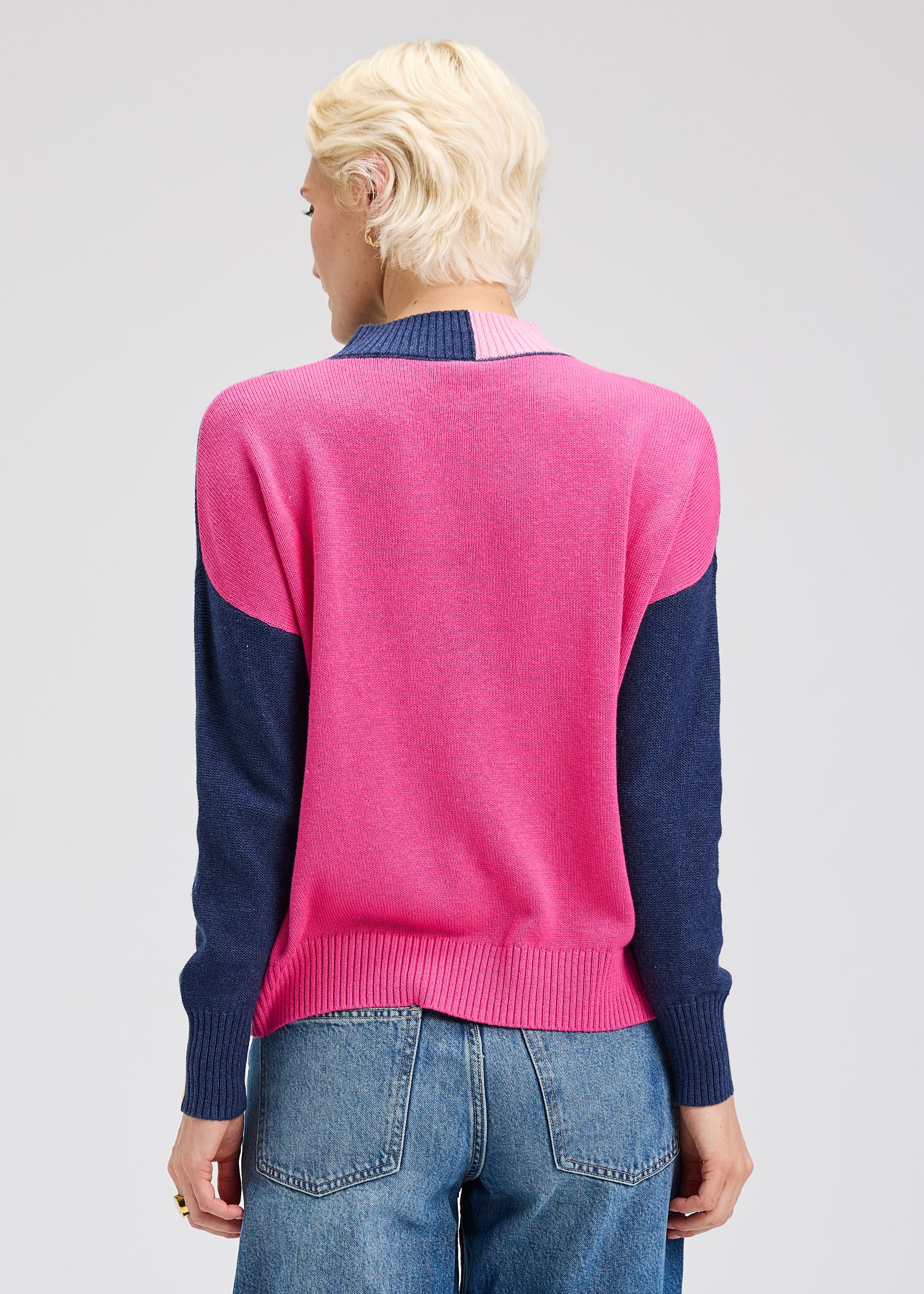 SWEATER | COLOUR BLOCK TRIM SWEATER-Jackets & Sweaters-ZAKET & PLOVER-Coriander